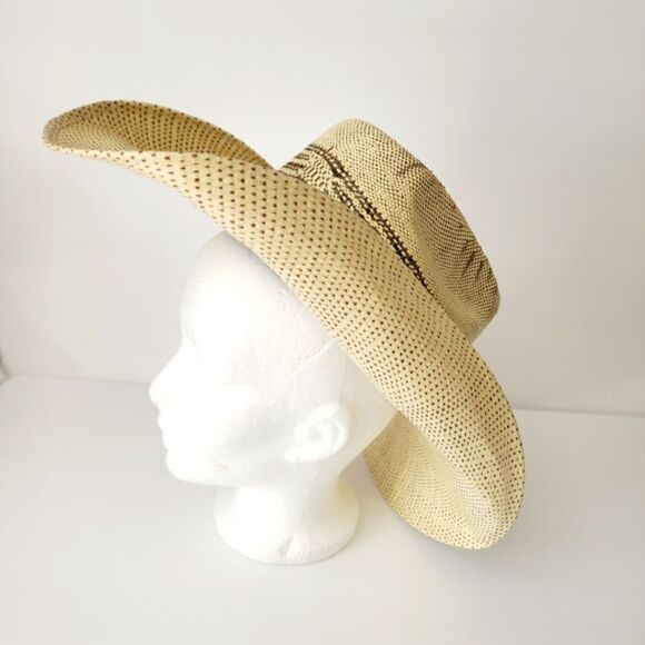 Vintage Rodeo King 20x Ivory jute straw cowboy hat